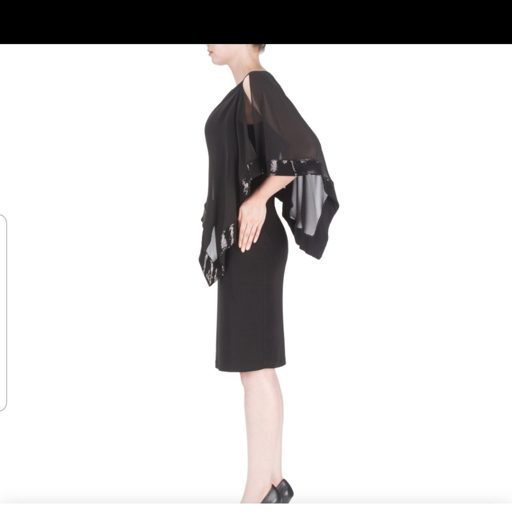 Joseph Ribkoff black trimmed overlay dress